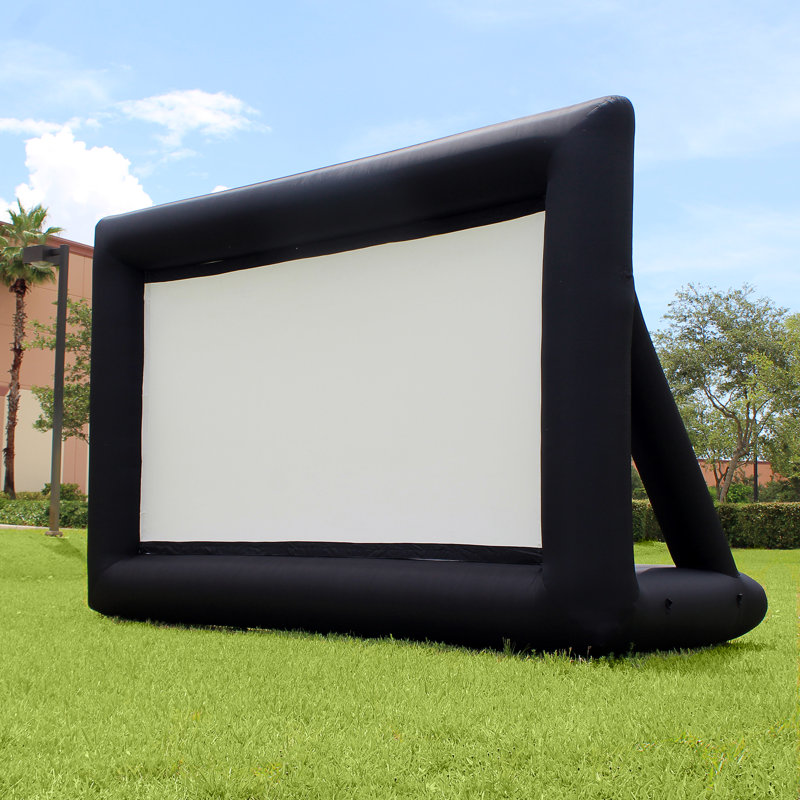 KhomoGear Jumbo White 20' Diagonal Portable Projection Screen & Reviews